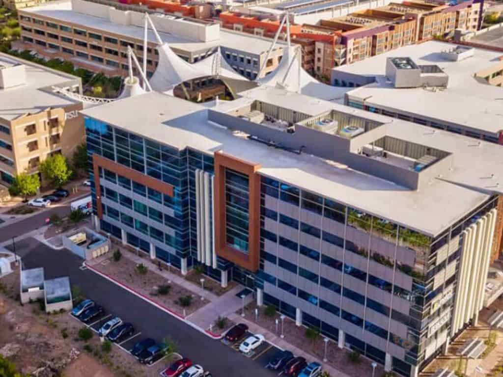 An aerial view of the SkySong project in Scottsdale Arizona